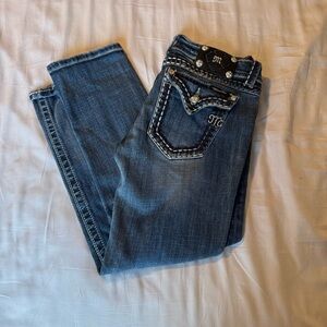 Miss Me Blue Skinny Jeans with Embellished Back Pockets